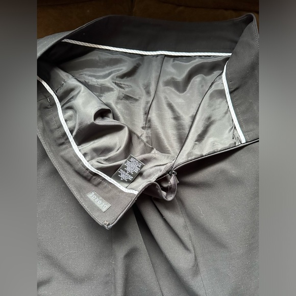 George Black Midi Skirt Closure Zipper In Back Fully Lined Liner Has Rip Sz 16 - Picture 8 of 11